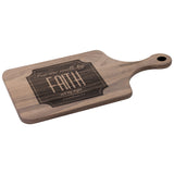 Bible Verse Hardwood Paddle Cutting Board - Walk By Faith ~2 Corinthians 5-7~ Design 15