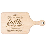 Products Bible Verse Hardwood Paddle Cutting Board - Walk By Faith ~2 Corinthians 5-7~ Design 11