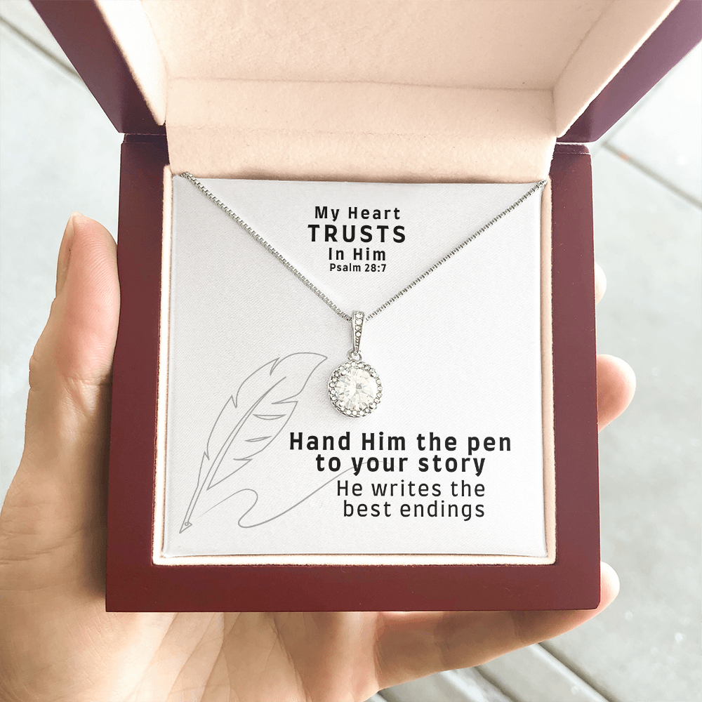 My Heart Trusts In Him (Psalm 28:7) | Eternal Hope Pendant Necklace