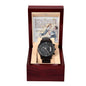 Black Chronograph Watch Design 5 ~Proverbs 20:7~