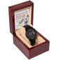 Black Chronograph Watch Design 5 ~Proverbs 20:7~