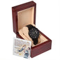 Black Chronograph Watch Design 5 ~Proverbs 20:7~