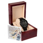 Black Chronograph Watch Design 5 ~Proverbs 20:7~