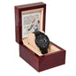 Black Chronograph Watch Design 5 ~Proverbs 20:7~
