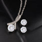 Alluring Beauty CZ Crystal 14K White Gold Finish Necklace & Earring ~Exodus 20:12~