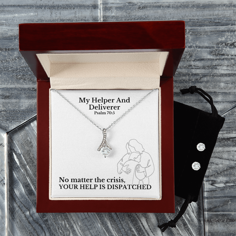 My Helper And Deliverer (Psalm 70:5) | Alluring Beauty Necklace & Earring Set