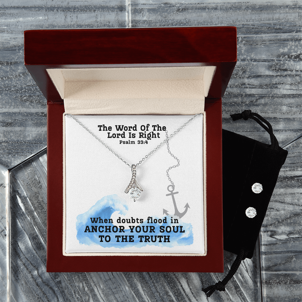 The Word Of The Lord Is Right (Psalm 33:4) | Alluring Beauty Necklace & Earring Set