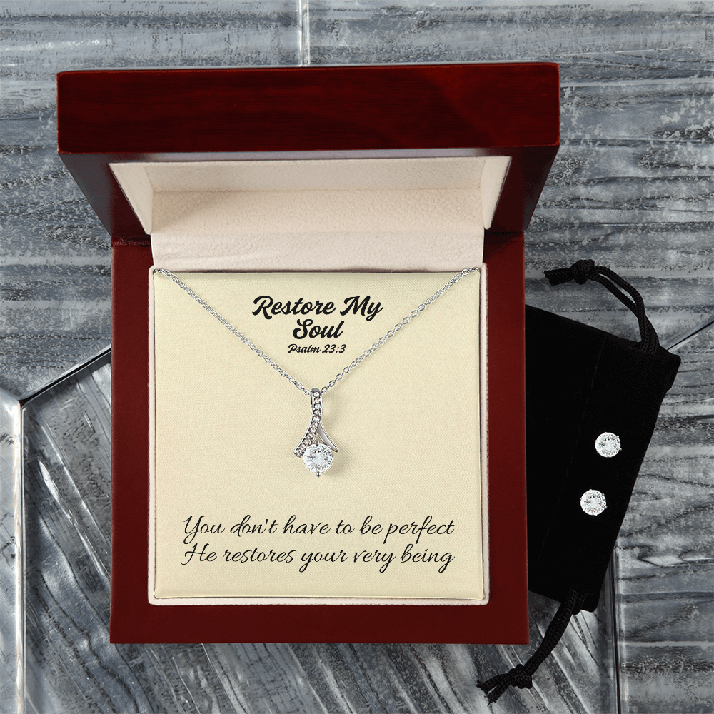 Restore My Soul (Psalm 23:3) | Alluring Beauty Necklace & Earring Set