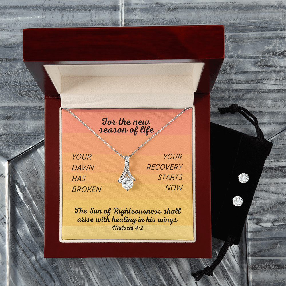Healing In His Wings (Malachi 4:2) | Alluring Beauty Necklace & Earring Set