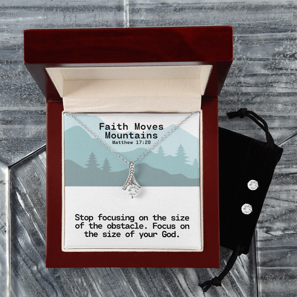 Faith Moves Mountains (Matthew 17:20) | Alluring Beauty Necklace & Earring Set