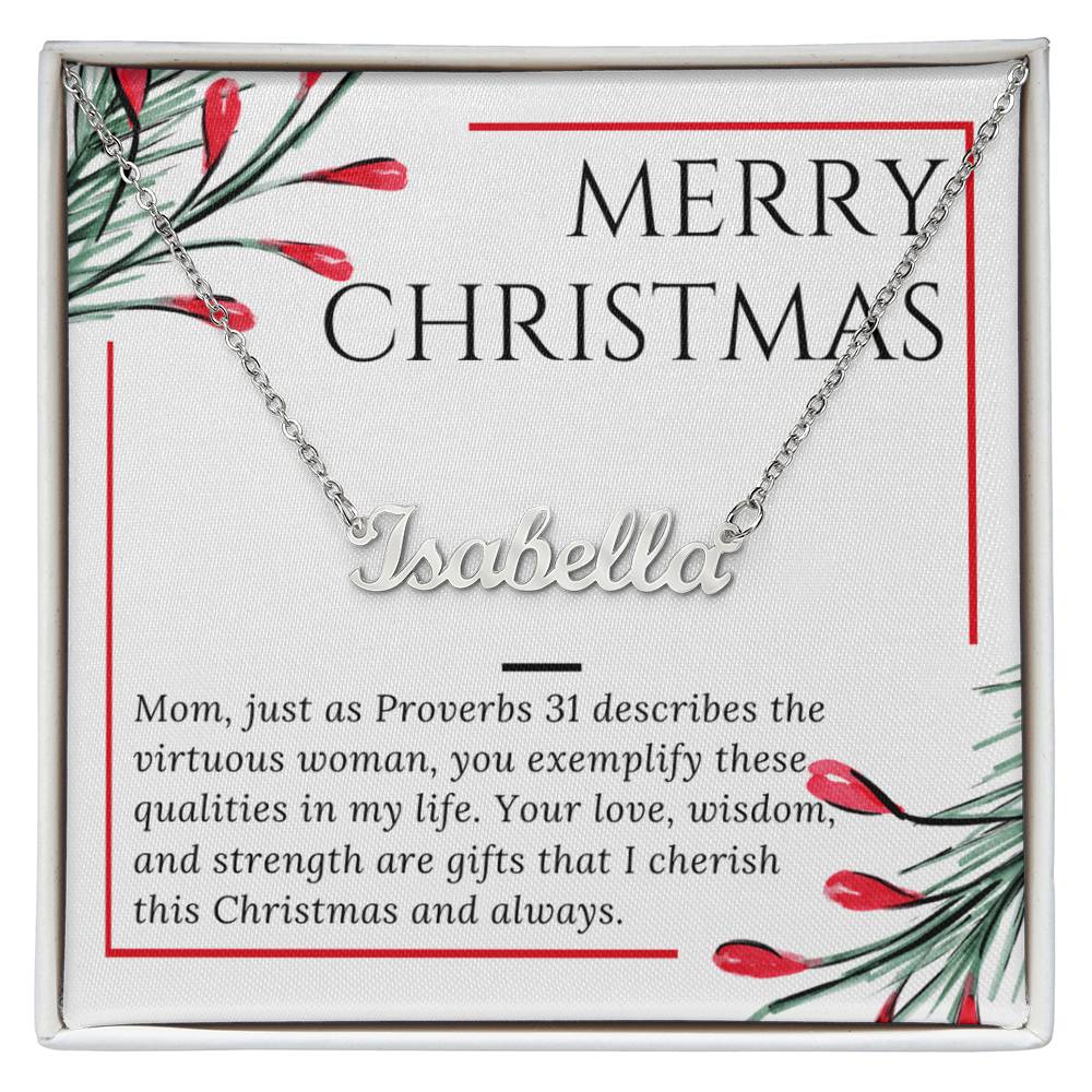 Personalised Name Necklace For Mom ~Proverbs 31~ (Horizontal)