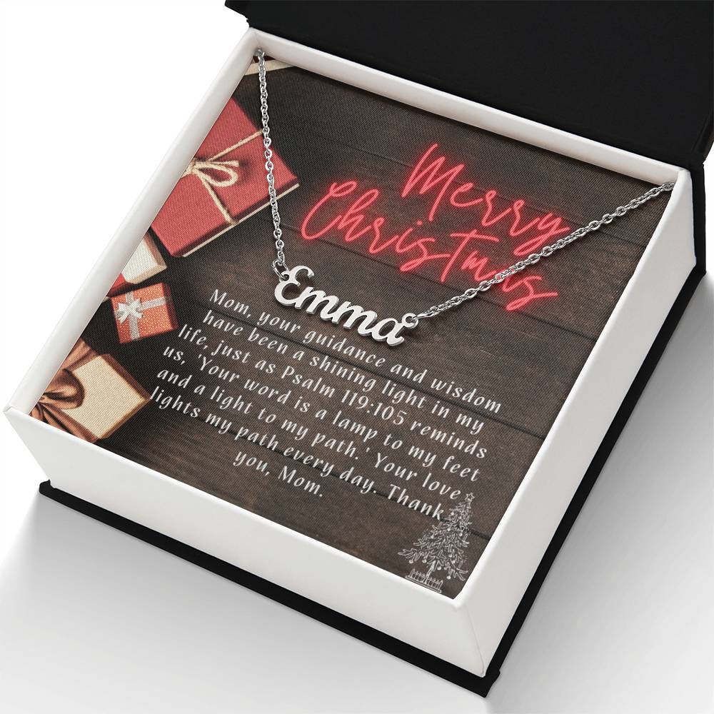 Personalised Name Necklace For Mom ~Psalm 119:105~ (Horizontal)