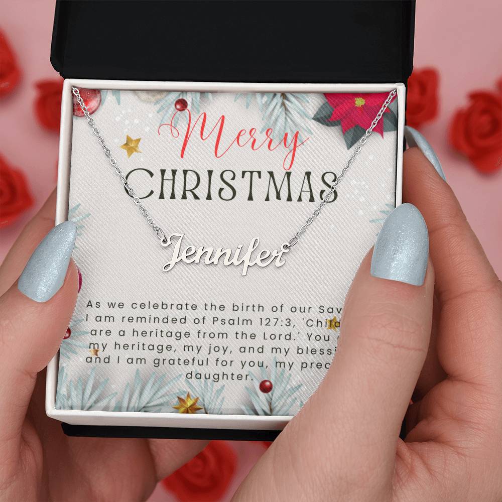 Personalised Name Necklace For Daughter ~Psalm 127:3~ (Horizontal)
