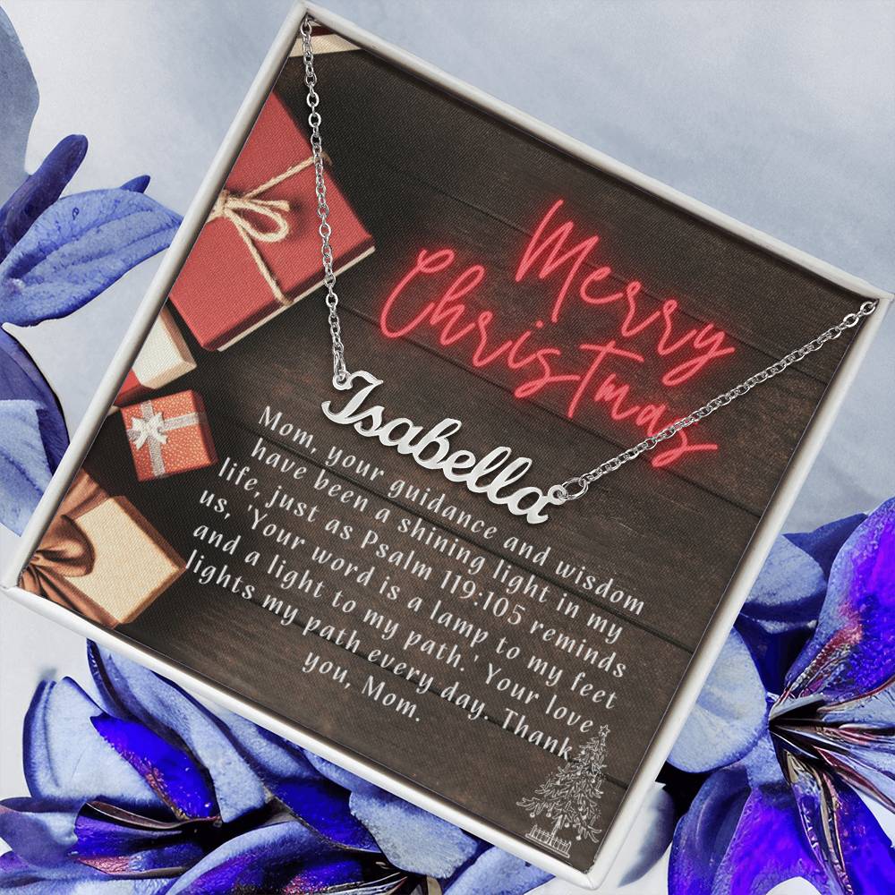 Personalised Name Necklace For Mom ~Psalm 119:105~ (Horizontal)