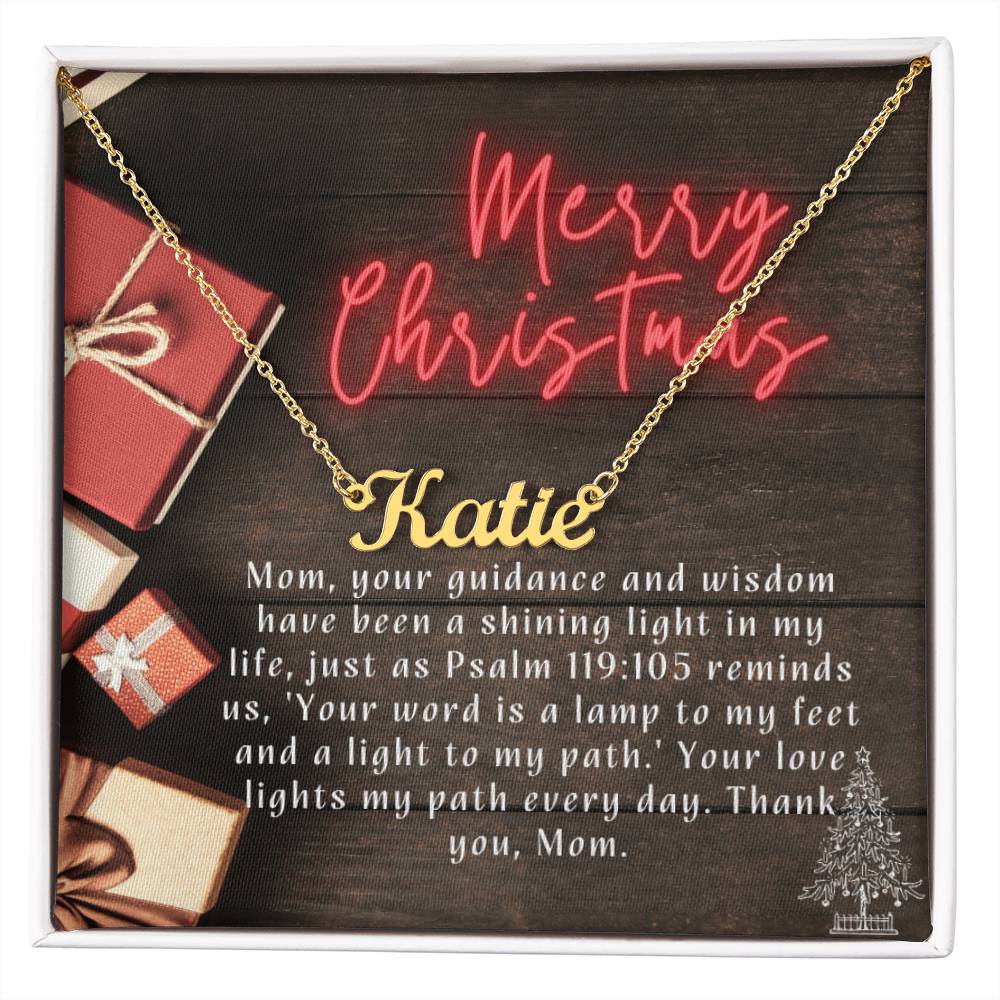 Personalised Name Necklace For Mom ~Psalm 119:105~ (Horizontal)