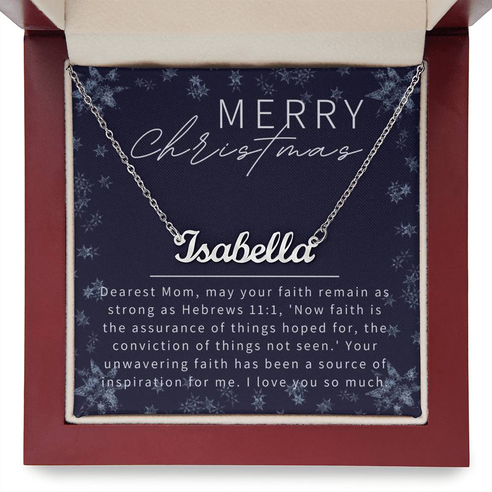Personalised Name Necklace For Mom ~Hebrews 11:1~ (Horizontal)