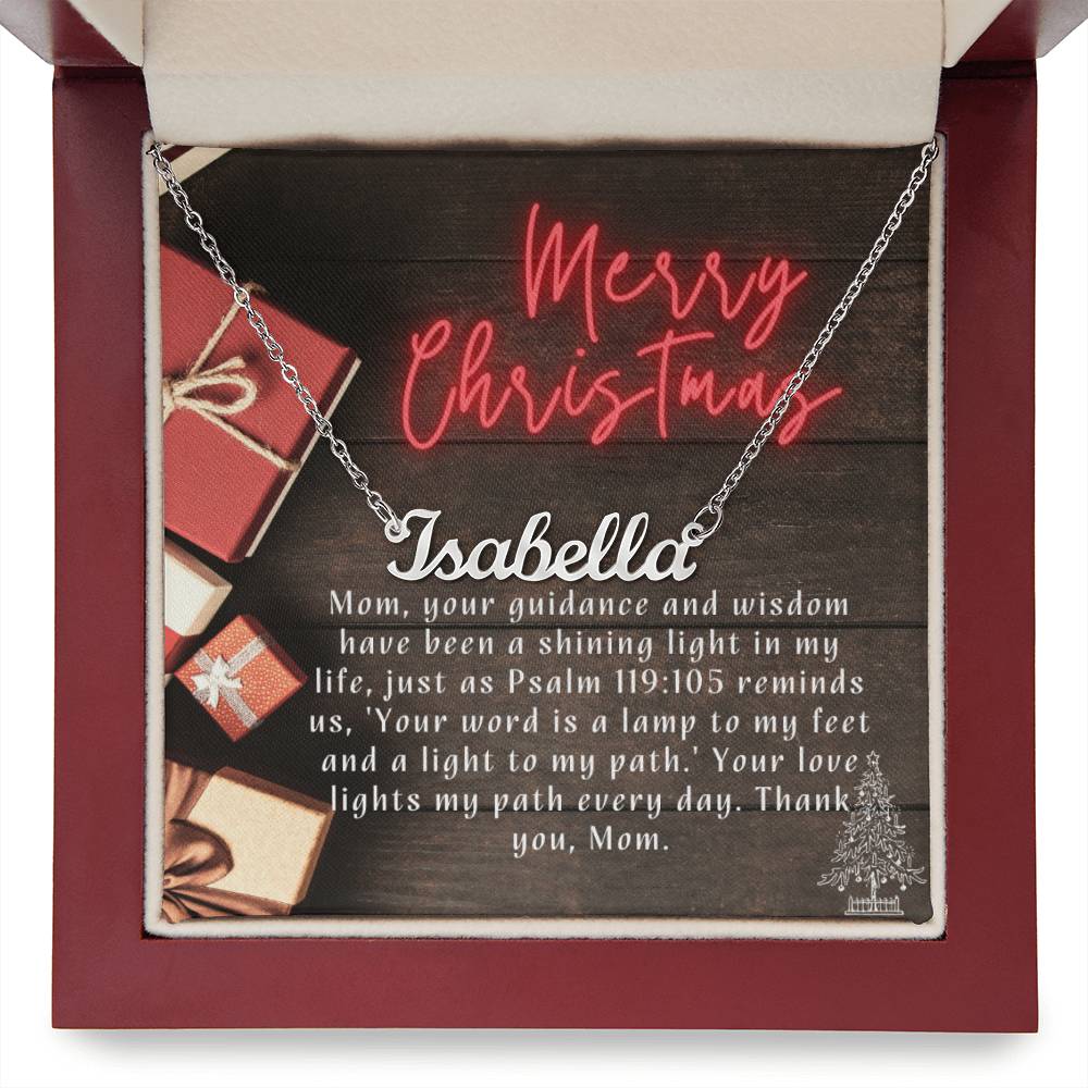 Personalised Name Necklace For Mom ~Psalm 119:105~ (Horizontal)