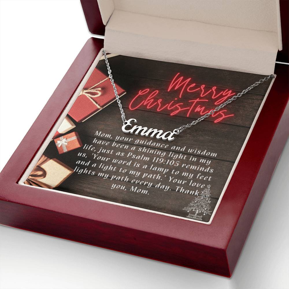 Personalised Name Necklace For Mom ~Psalm 119:105~ (Horizontal)