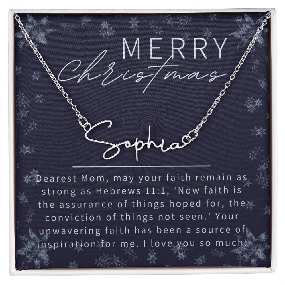 Personalised Name Necklace For Mom ~Hebrews 11:1~ (Signature Font)