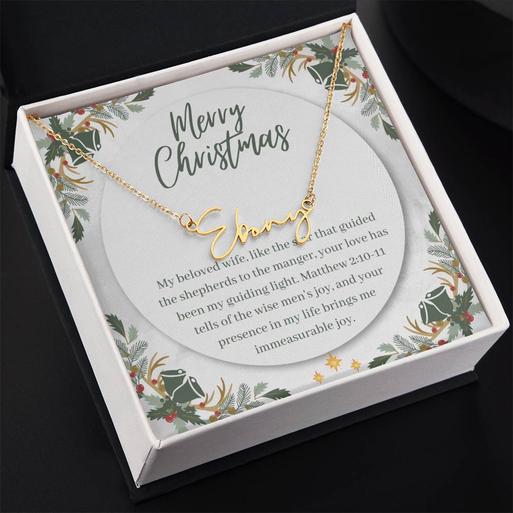 Personalised Name Necklace For Wife ~Matthew 2:10-11~ (Signature Font)