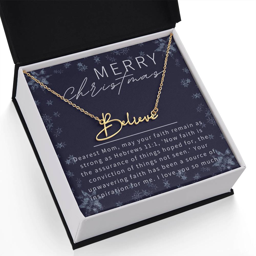 Personalised Name Necklace For Mom ~Hebrews 11:1~ (Signature Font)