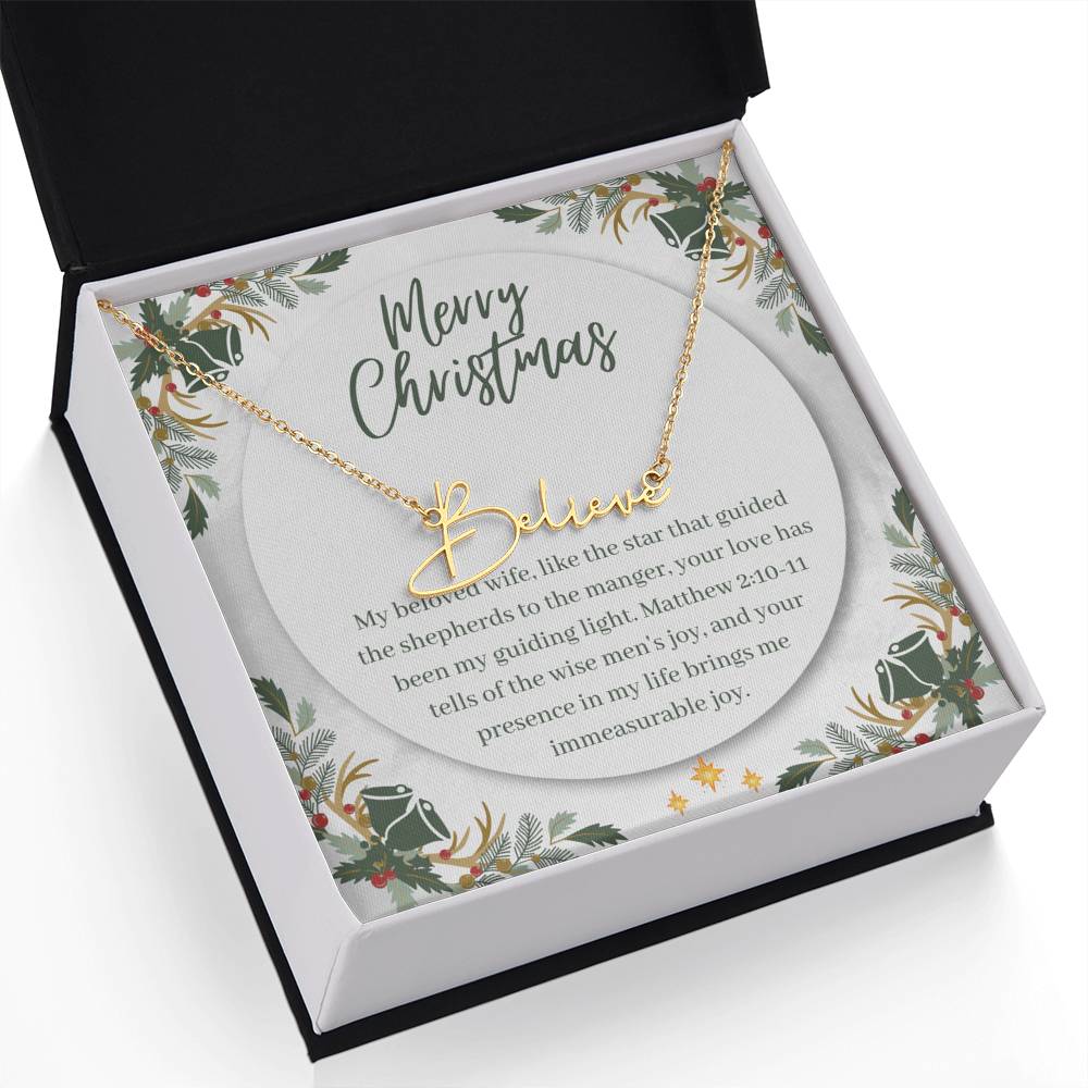 Personalised Name Necklace For Wife ~Matthew 2:10-11~ (Signature Font)