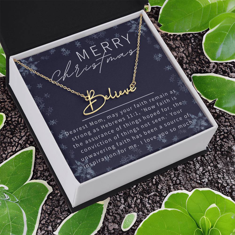 Personalised Name Necklace For Mom ~Hebrews 11:1~ (Signature Font)