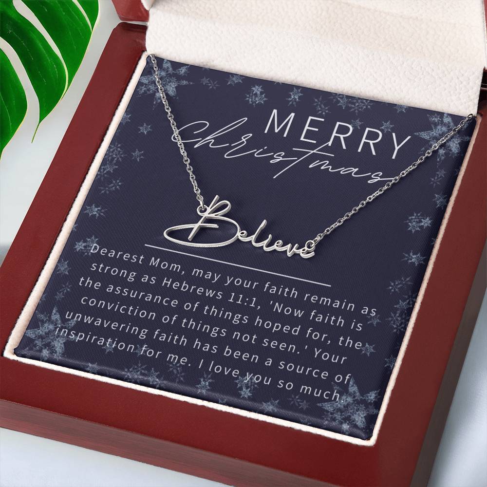Personalised Name Necklace For Mom ~Hebrews 11:1~ (Signature Font)