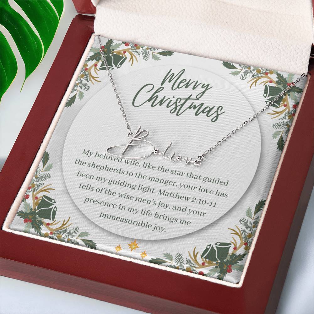 Personalised Name Necklace For Wife ~Matthew 2:10-11~ (Signature Font)