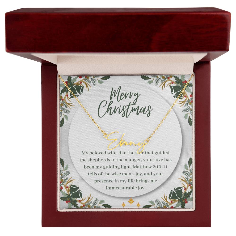 Personalised Name Necklace For Wife ~Matthew 2:10-11~ (Signature Font)