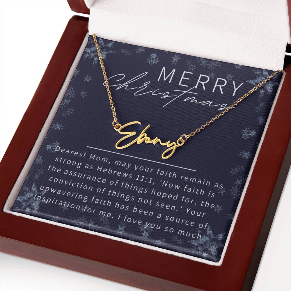 Personalised Name Necklace For Mom ~Hebrews 11:1~ (Signature Font)