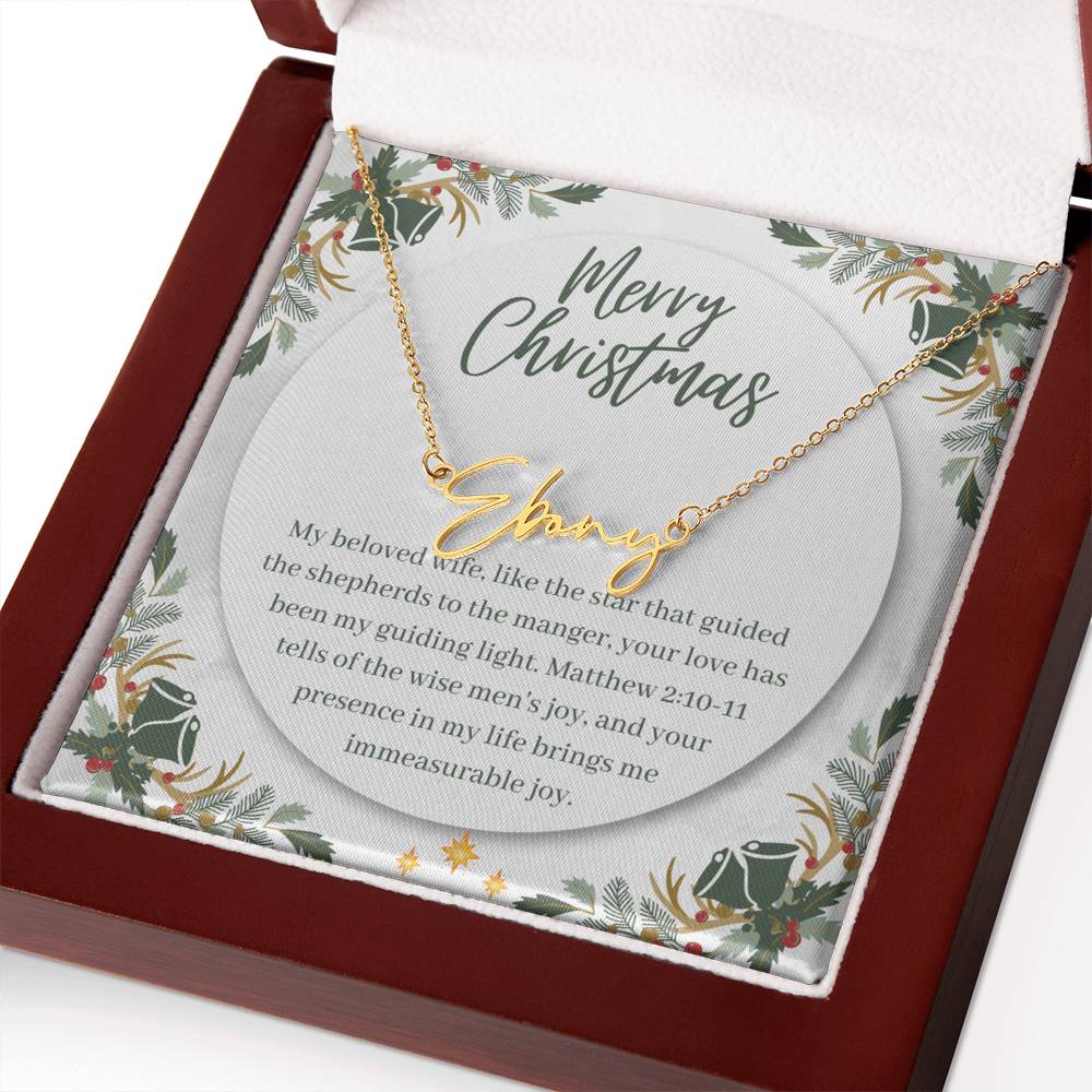 Personalised Name Necklace For Wife ~Matthew 2:10-11~ (Signature Font)