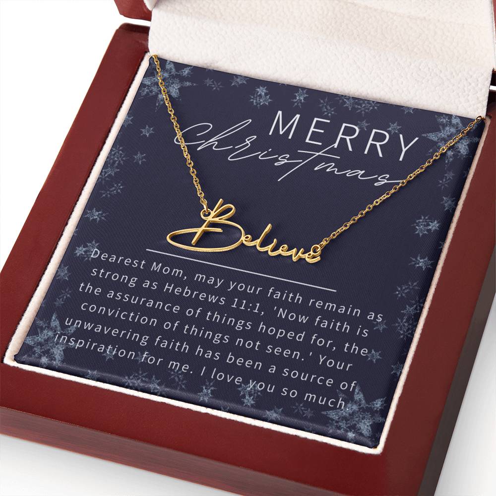 Personalised Name Necklace For Mom ~Hebrews 11:1~ (Signature Font)