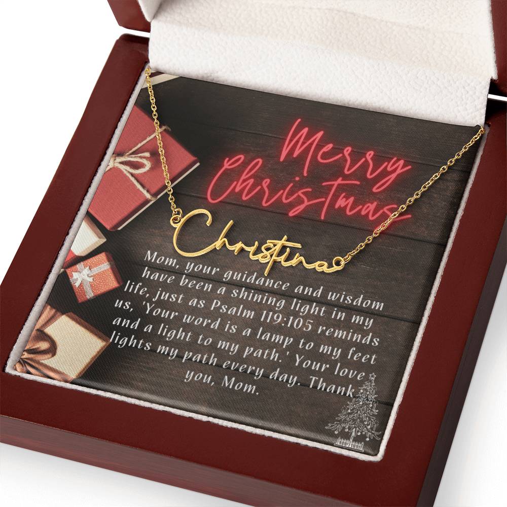 Personalised Name Necklace For Mom ~Psalm 119:105~ (Signature Font)