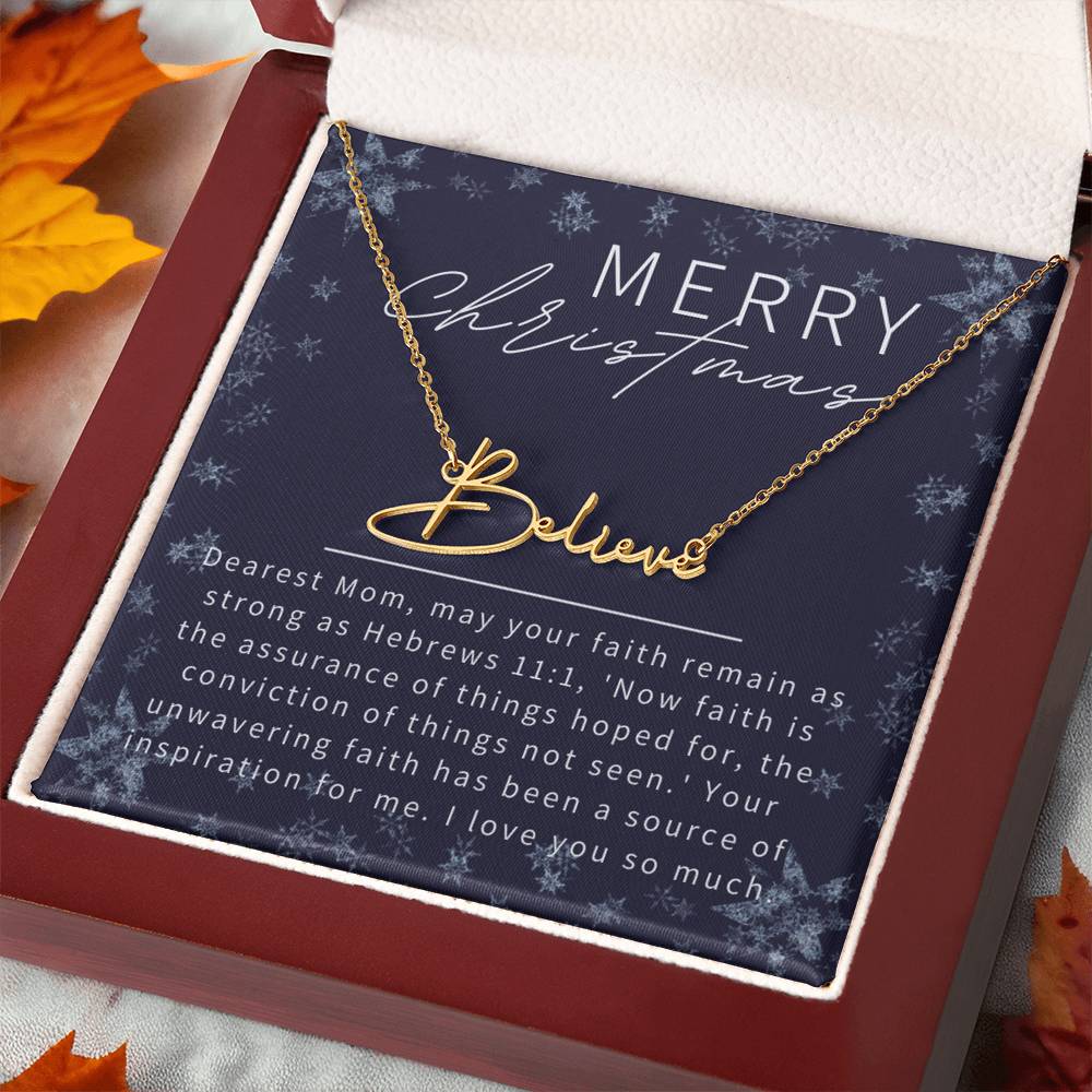 Personalised Name Necklace For Mom ~Hebrews 11:1~ (Signature Font)