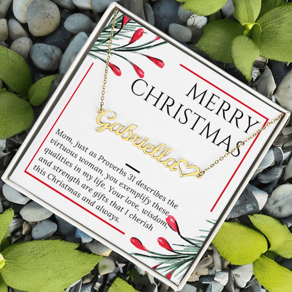Personalised Name Necklace For Mom ~Proverbs 31~ (Heart)