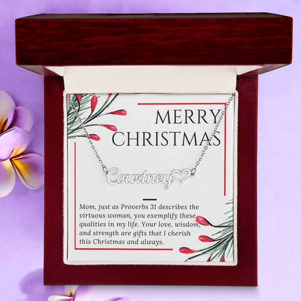 Personalised Name Necklace For Mom ~Proverbs 31~ (Heart)