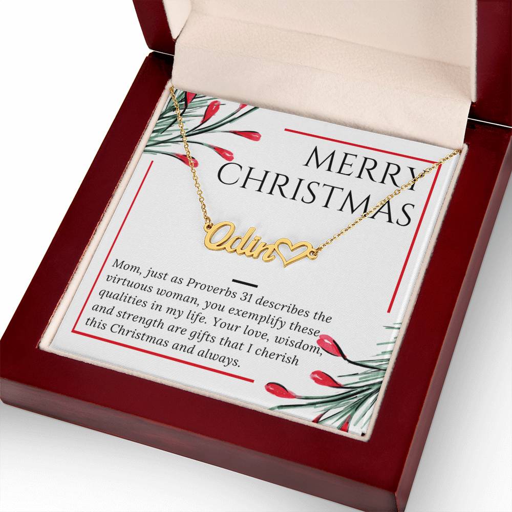 Personalised Name Necklace For Mom ~Proverbs 31~ (Heart)