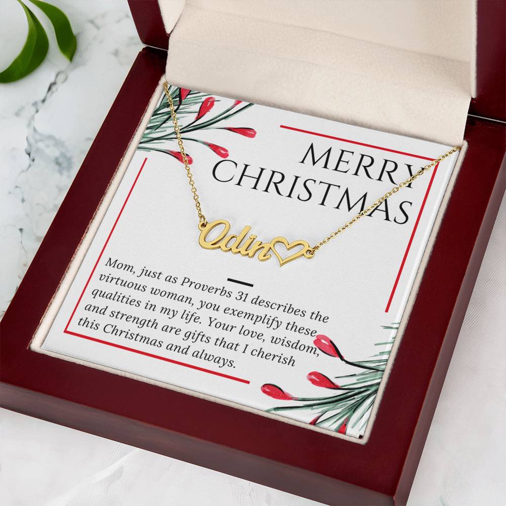 Personalised Name Necklace For Mom ~Proverbs 31~ (Heart)
