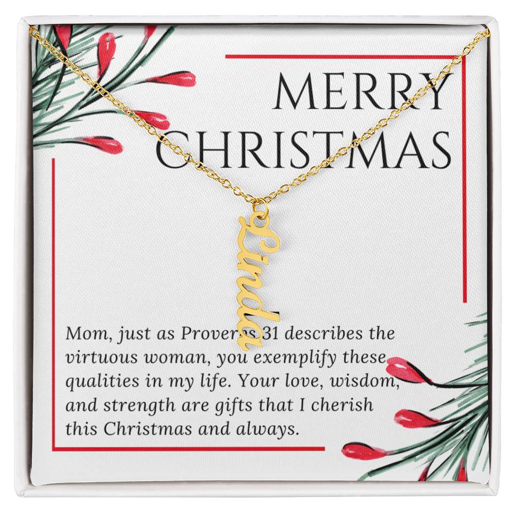 Personalised Name Necklace For Mom ~Proverbs 31~ (Vertical)