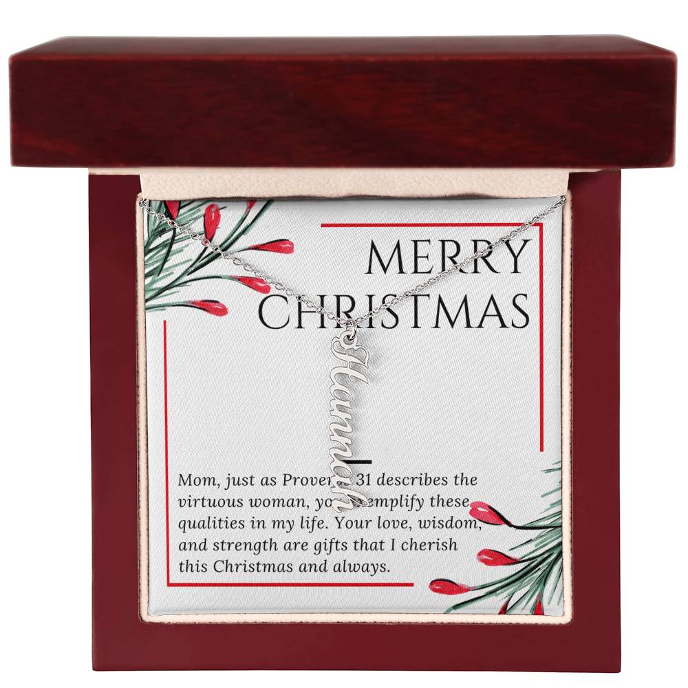 Personalised Name Necklace For Mom ~Proverbs 31~ (Vertical)