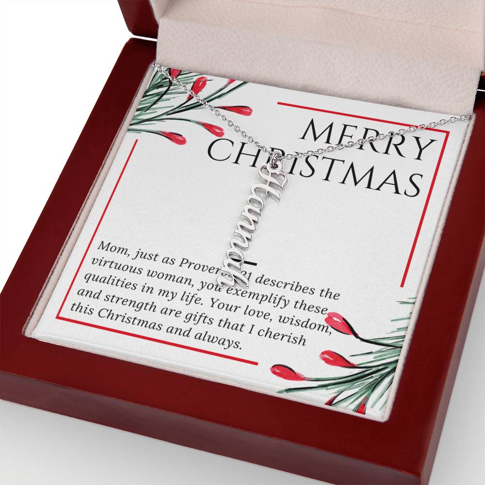 Personalised Name Necklace For Mom ~Proverbs 31~ (Vertical)