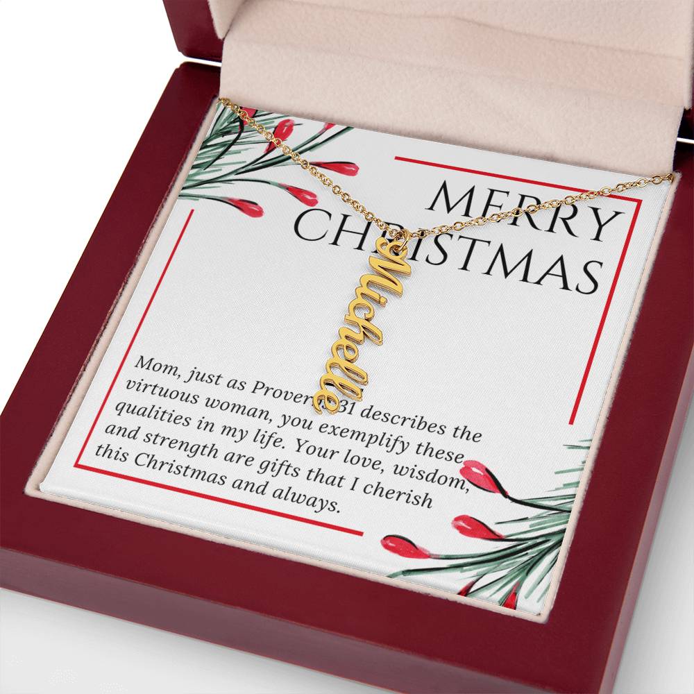 Personalised Name Necklace For Mom ~Proverbs 31~ (Vertical)