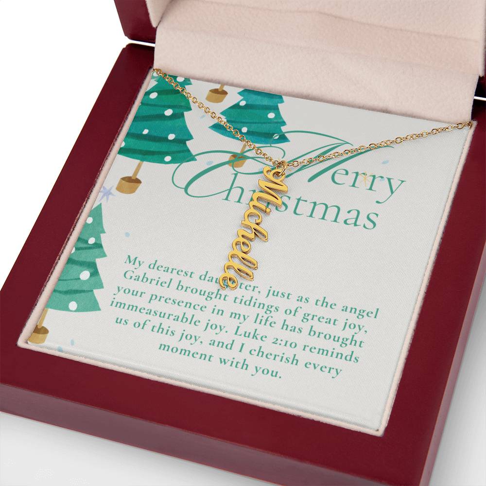 Personalised Name Necklace For Daughter ~Luke 2:10~ (Vertical)