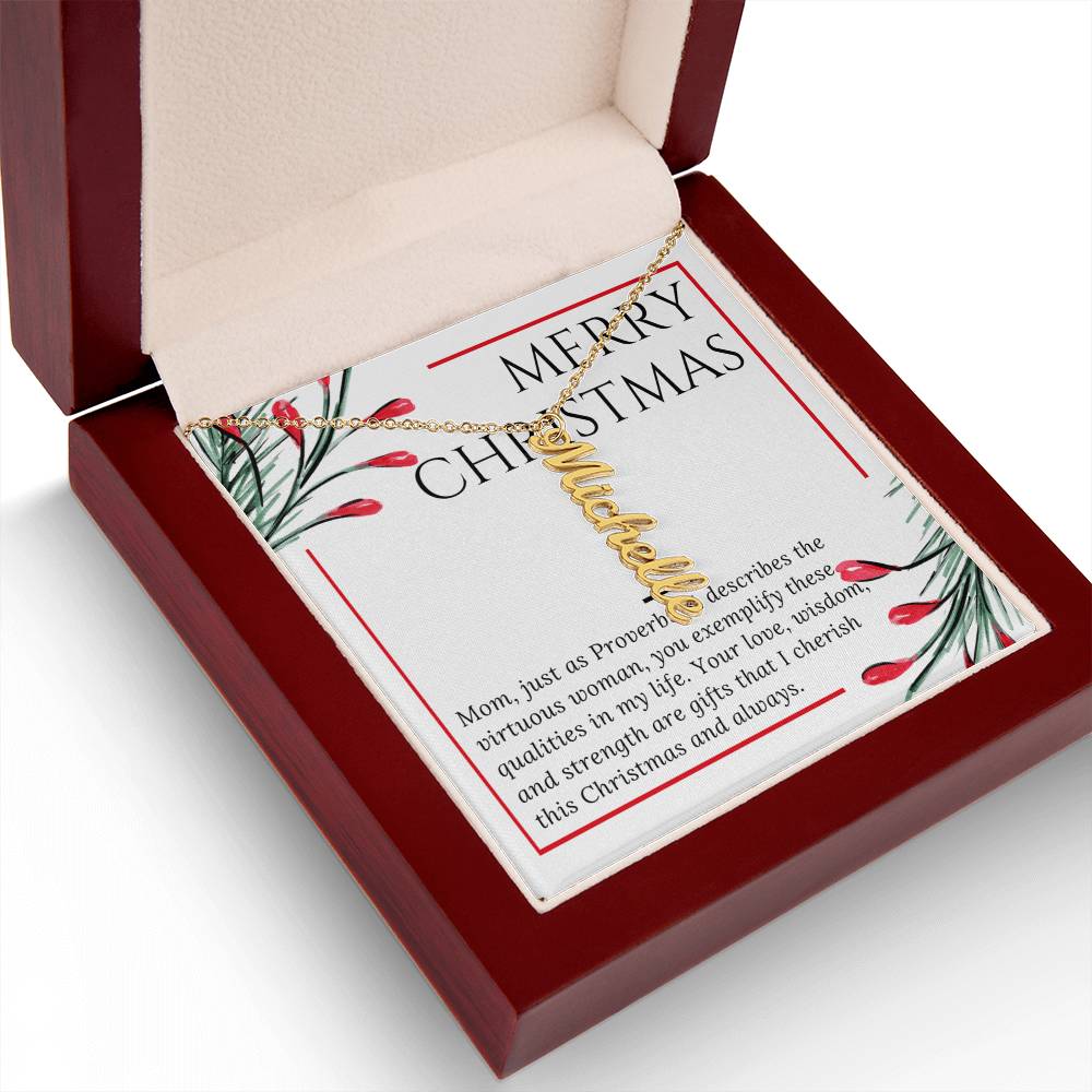 Personalised Name Necklace For Mom ~Proverbs 31~ (Vertical)