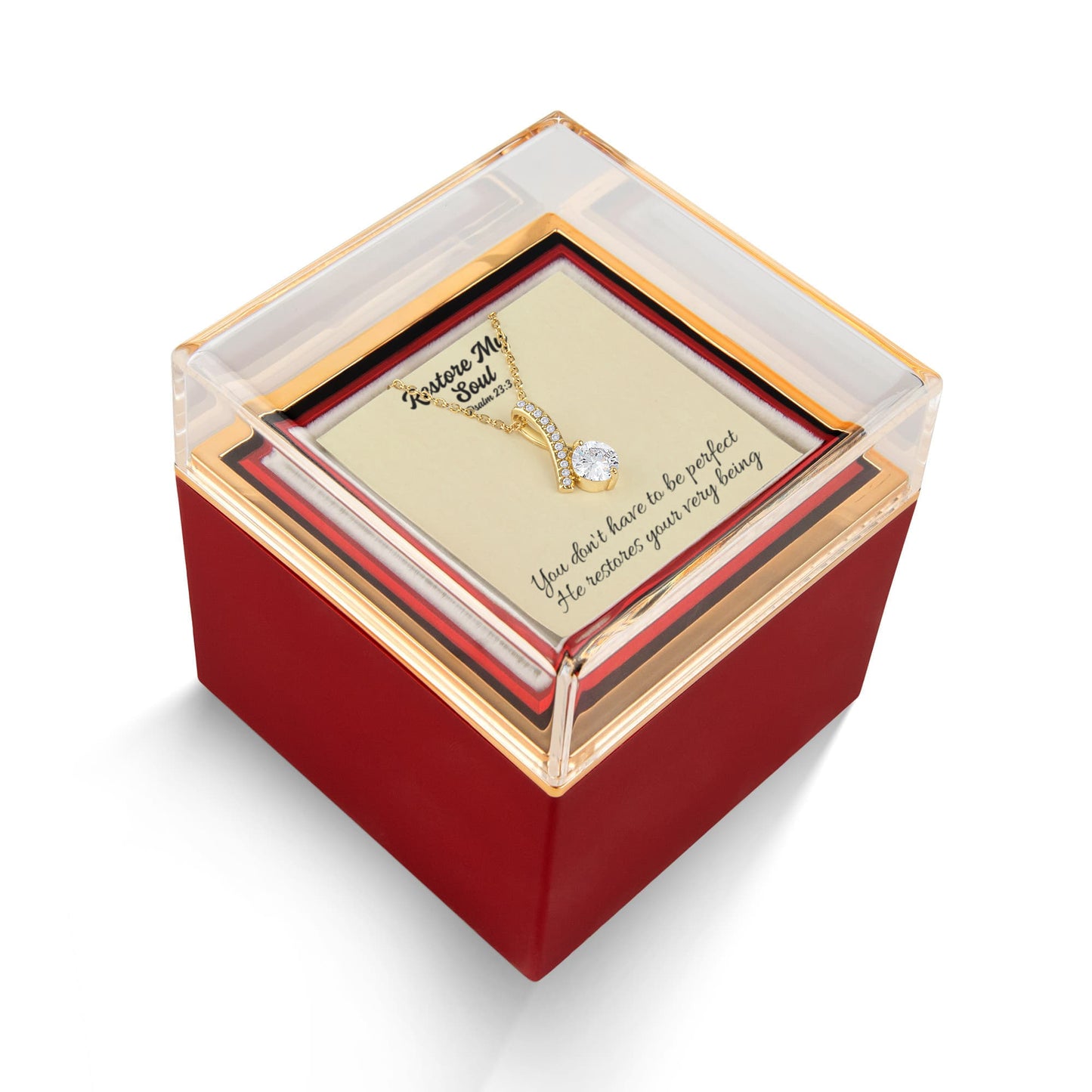 Restore My Soul (Psalm 23:3) | Alluring Beauty Necklace in Rotating Rose Gift Box
