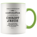 Typography Dishwasher Safe Accent Mugs - No More Condemnation ~Romans 8:1~