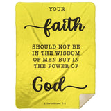 Typography Premium Sherpa Mink Blanket - Faith In The Power Of God ~1 Corinthians 2:5~