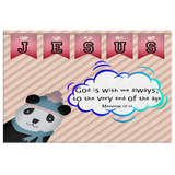 Hope Inspiring Nursery & Kids Bedroom Framed Canvas Wall Art - God Is With Me Always ~Matthew 28:20~ (Design: Panda 2)