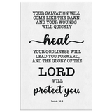 Minimalist Typography Framed Canvas - Your Healing Shall Spring Forth Speedily ~Isaiah 58:8~